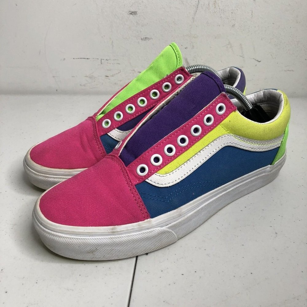 Vans Old Skool Neon Colorblock Womens Skateboarding S… Gem